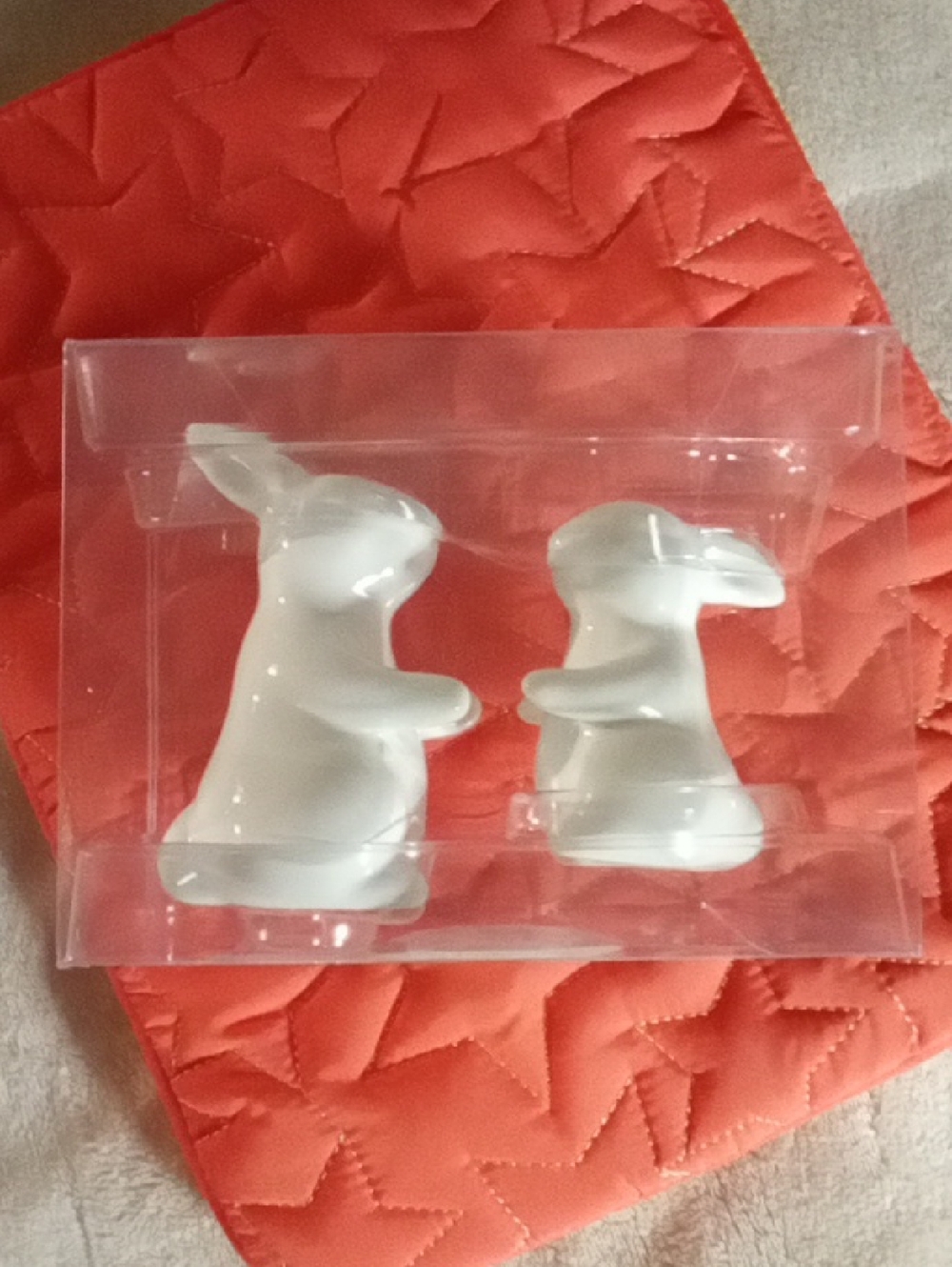 White Ceramic Bunny Salt and Pepper Shakers - NEW IN PACK SO CUTE!!